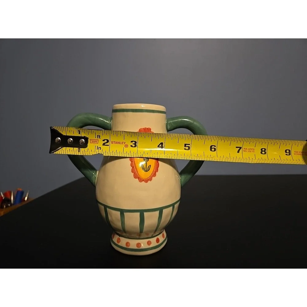 Scandinavian Blossom Hand-painted Stoneware UrnBud Vase Little e Studio‎